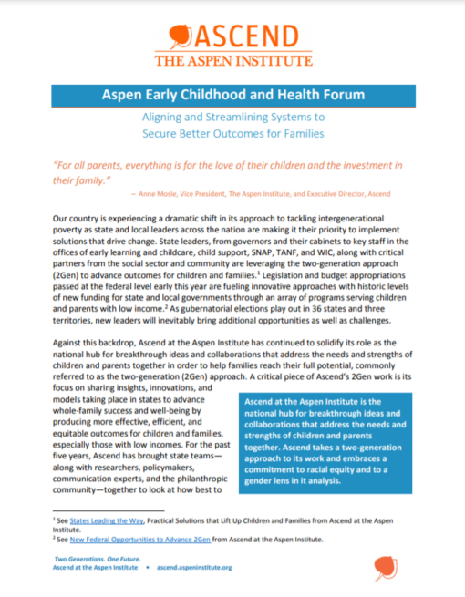 Aligning and Streamlining Systems to Secure Better Outcomes for Families