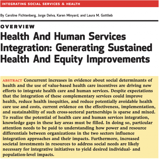 Health And Human Services Integration: Generating Sustained Health And Equity Improvements